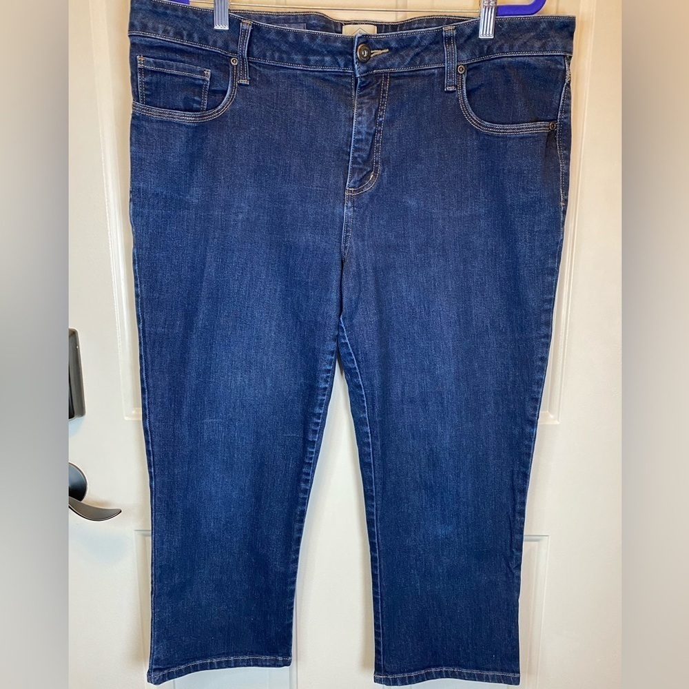 St John’s Bay Mid Rise Crop Sz 16 Women's Blue Jeans